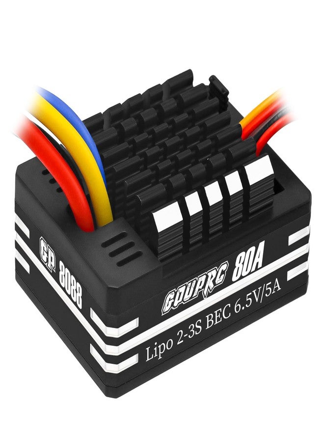 وحدة تحكم إلكترونية بالسرعة GOUPRC 2S-3S LiPo معدنية 80A ذات فرش، مزودة بمقابس T/XT60، مناسبة لسيارات التحكم عن بعد بمقياس 1/10 وقوارب التحكم عن بعد، للاستخدام مع محركات 540/550/750. - Image 1